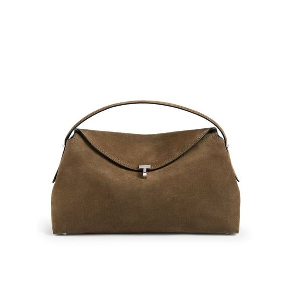TOTEME Handbags - Toteme Women T-Lock Suede Top Handle